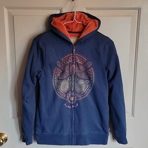 Lucky Brand Kids/juniors, girls L(14-16) blue hoodie, fake fur lining.
